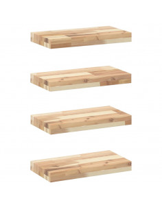 Mensole da Parete 4 pz 40x20x4 cm Legno Acacia Non Trattato 2