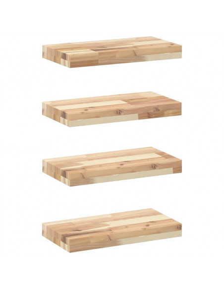 Mensole da Parete 4 pz 40x20x4 cm Legno Acacia Non Trattato
