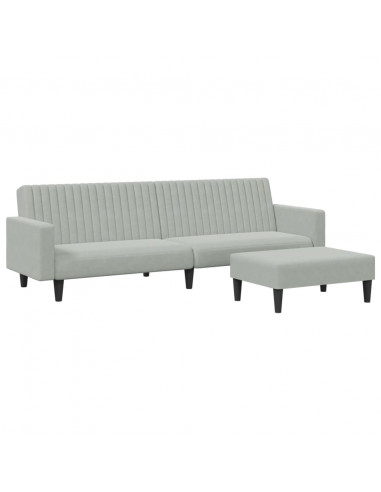 Set di Divani 2 pz Grigio Chiaro in Velluto