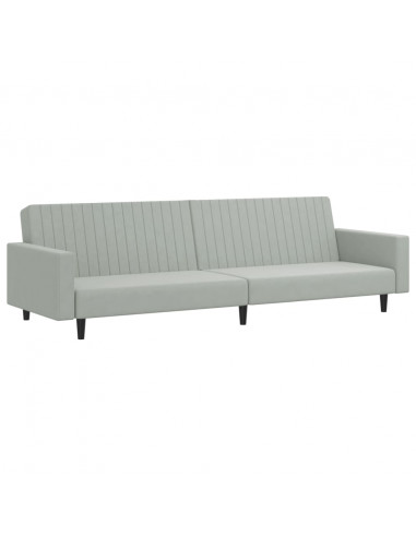 Set di Divani 2 pz Grigio Chiaro in Velluto