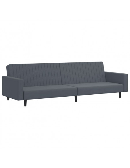 Set di Divani 2 pz Grigio Scuro in Velluto