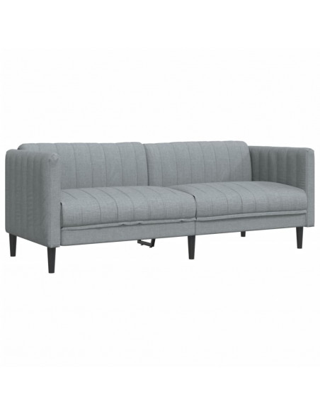 Set di Divani 2 pz Grigio Chiaro in Tessuto