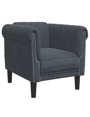 Set di Divani 3 pz Grigio Scuro in Velluto