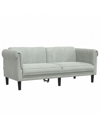 Set di Divani 2 pz Grigio Chiaro in Velluto