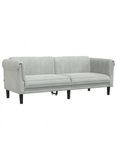 Set di Divani 2 pz Grigio Chiaro in Velluto