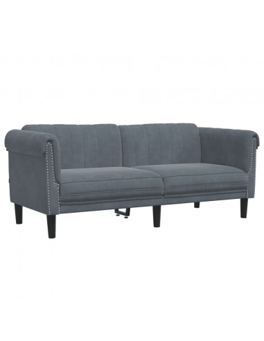 Set di Divani 2 pz Grigio Scuro in Velluto