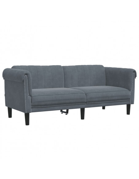 Set di Divani 2 pz Grigio Scuro in Velluto