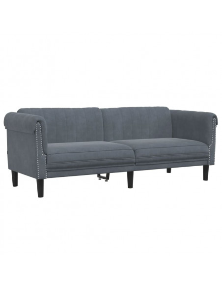 Set di Divani 2 pz Grigio Scuro in Velluto