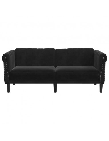 Divano a 2 Posti Nero in Velluto