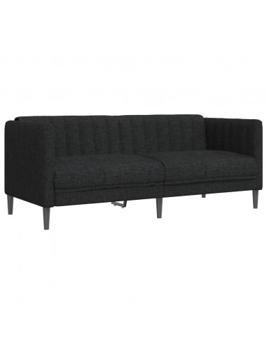 Divano a 2 Posti Nero in Tessuto