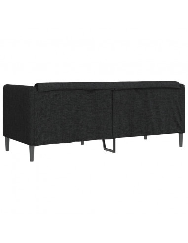 Divano a 2 Posti Nero in Tessuto