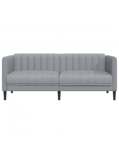 Divano a 2 Posti Grigio Chiaro in Tessuto