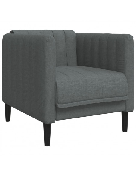 Set di Divani 3 pz Grigio Scuro in Tessuto