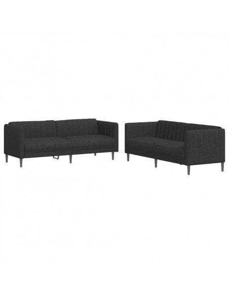 Set di Divani 2 pz Nero in Tessuto