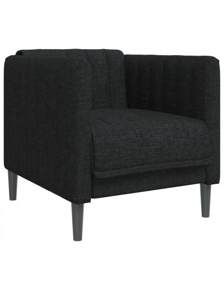 Set d Divani 3 pz Nero in Tessuto
