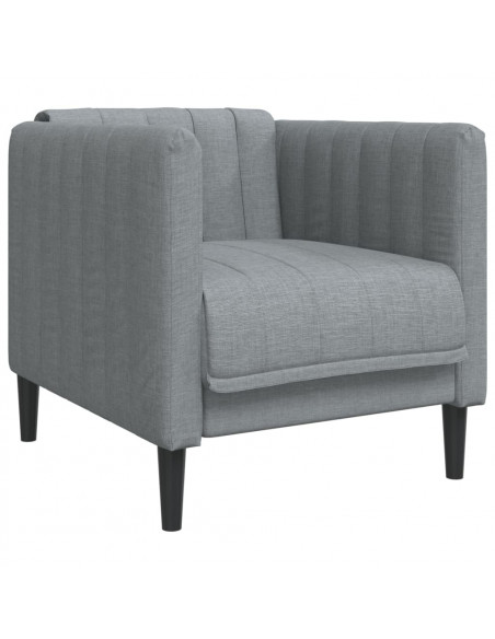 Set di Divani 3 pz Grigio Chiaro in Tessuto