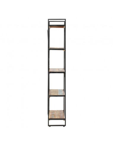 Libreria a 5 Ripiani 90x30x180 cm in Legno Massello di Recupero