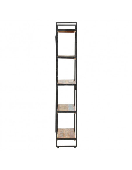 Libreria a 5 Ripiani 90x30x180 cm in Legno Massello di Recupero