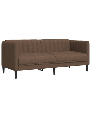 Set di Divani 2 pz Marrone in Tessuto