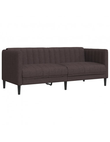 Divano a 2 Posti Marrone Scuro in Tessuto
