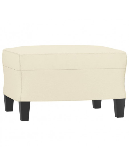 Poltrona con Poggiapiedi Crema 60 cm in Similpelle