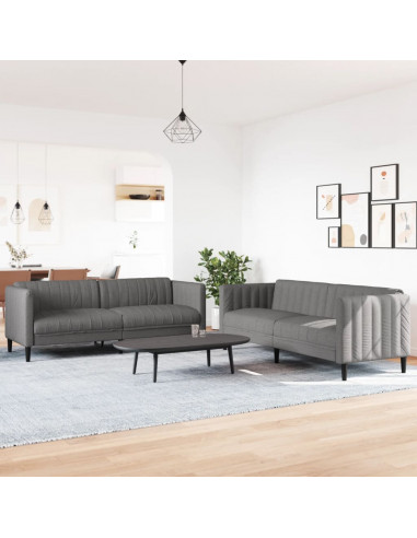 Set di Divani 2 pz Tortora in Tessuto