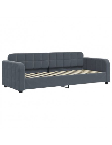 Letto da Giorno Grigio Scuro 80x200 cm in Velluto