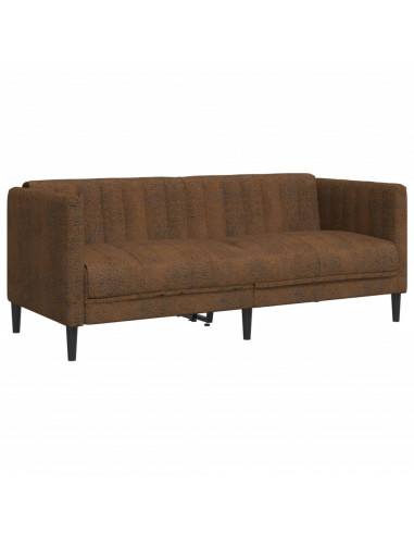 Divano a 2 Posti Marrone in Tessuto