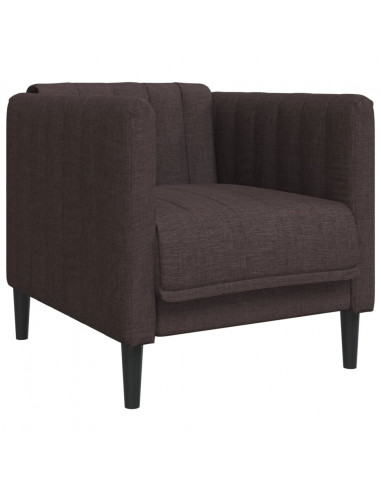 Set di Divani 3 pz Marrone Scuro in Tessuto