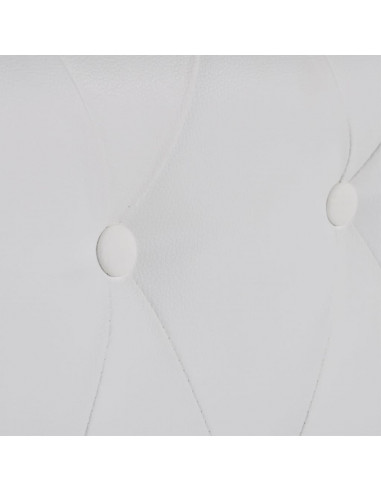 Divano Chesterfield a 2 Posti in Finta Pelle Bianco