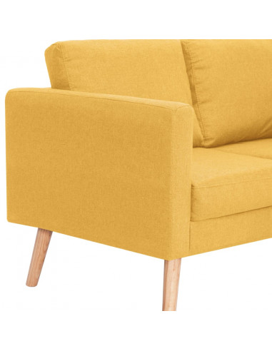 Set Divani 2 pz in Tessuto Giallo