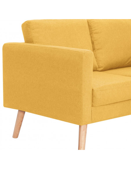 Set Divani 2 pz in Tessuto Giallo