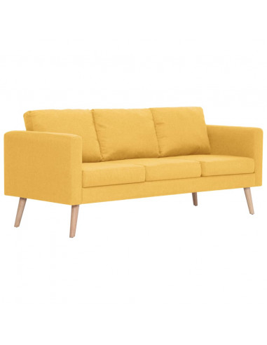 Divano a 3 Posti in Tessuto Giallo