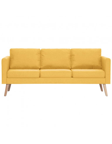 Divano a 3 Posti in Tessuto Giallo