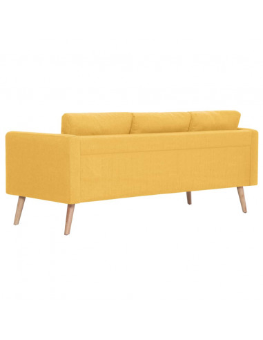 Divano a 3 Posti in Tessuto Giallo