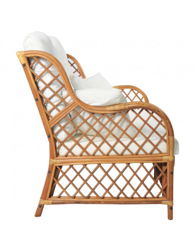 Divano a 2 Posti Marrone Chiaro in Rattan