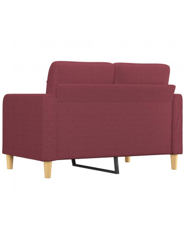 Divano a 2 Posti Rosso Vino 120 cm in Tessuto