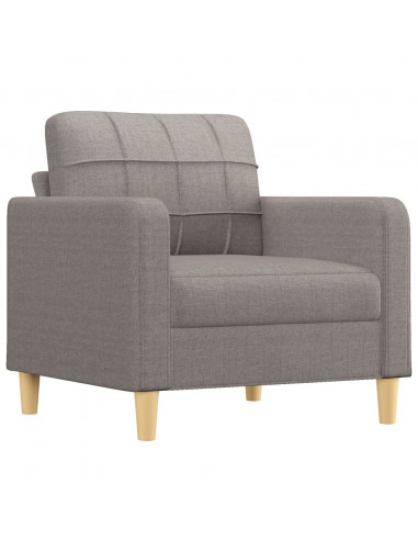 Poltrona con Poggiapiedi Tortora 60 cm in Tessuto