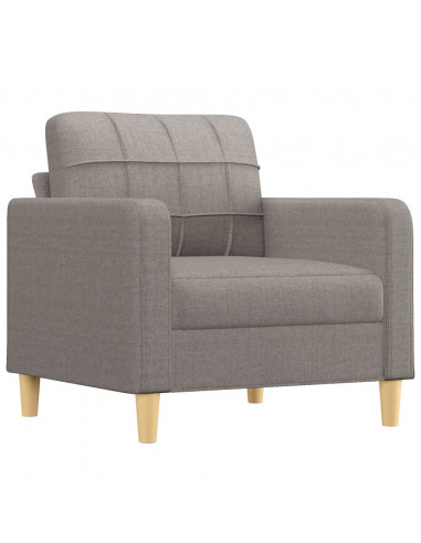 Set di Divani 3 pz con Cuscini Tortora in Tessuto