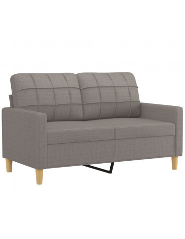 Set di Divani 4 pz con Cuscini Tortora in Tessuto