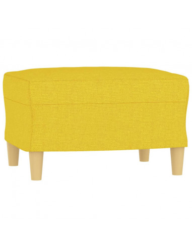 Poltrona con Poggiapiedi Giallo Chiaro 60 cm in Tessuto