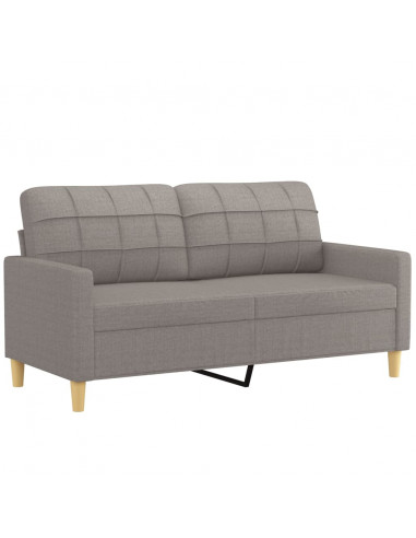 Set Divani 3 pz con Cuscini Tortora in Tessuto