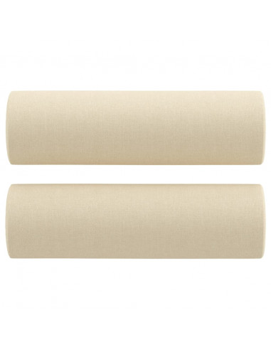 Set Divani 4 pz con Cuscini Crema in Tessuto