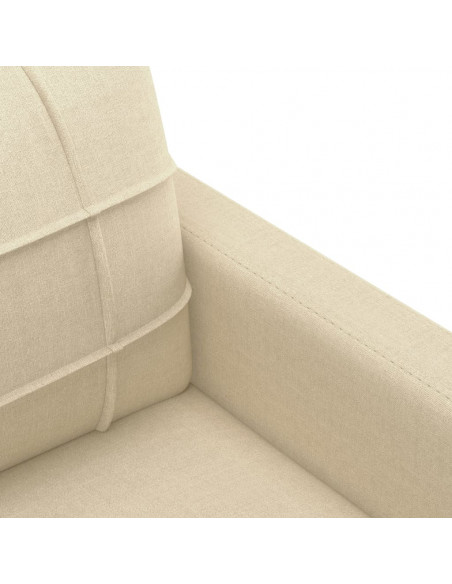 Set Divani 4 pz con Cuscini Crema in Tessuto