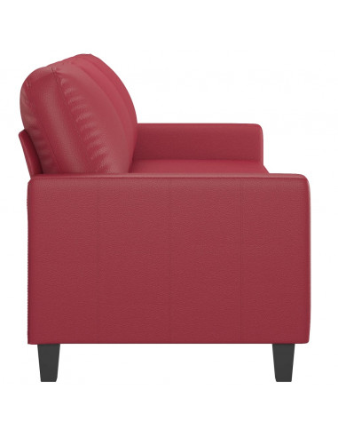 Divano a 3 Posti Rosso Vino 180 cm in Similpelle