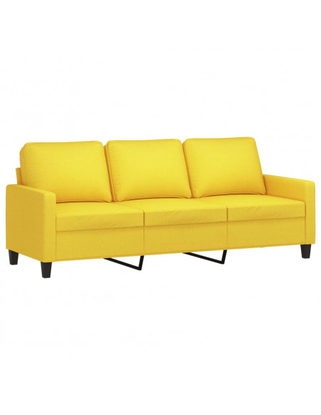 Set di Divani 2 pz con Cuscini Giallo Chiaro in Tessuto