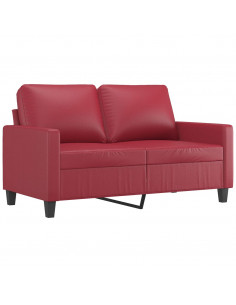 Divano a 2 Posti Rosso Vino 120 cm in Similpelle 2