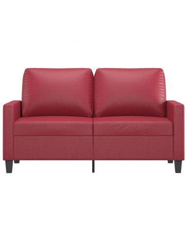 Divano a 2 Posti Rosso Vino 120 cm in Similpelle