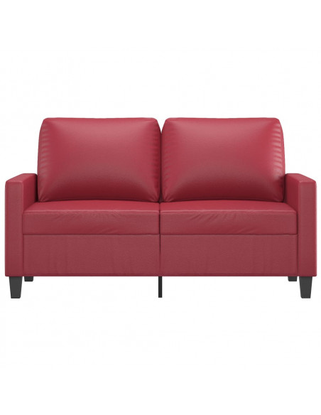 Divano a 2 Posti Rosso Vino 120 cm in Similpelle