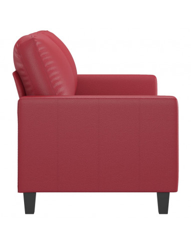 Divano a 2 Posti Rosso Vino 120 cm in Similpelle